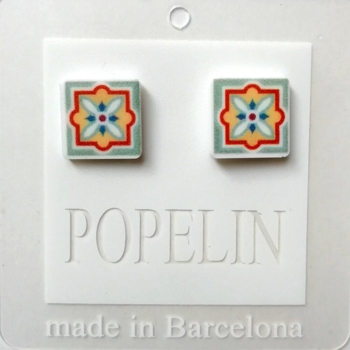pendientes mosaico D hidrahulico regalo popelin barcelona